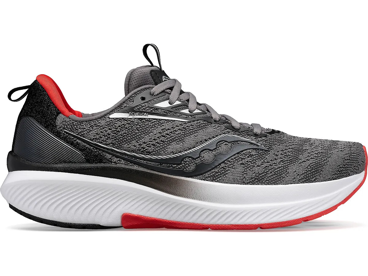 Men's Saucony Echelon 9, Charcoal/Redsky, 11.5 2E Wide
