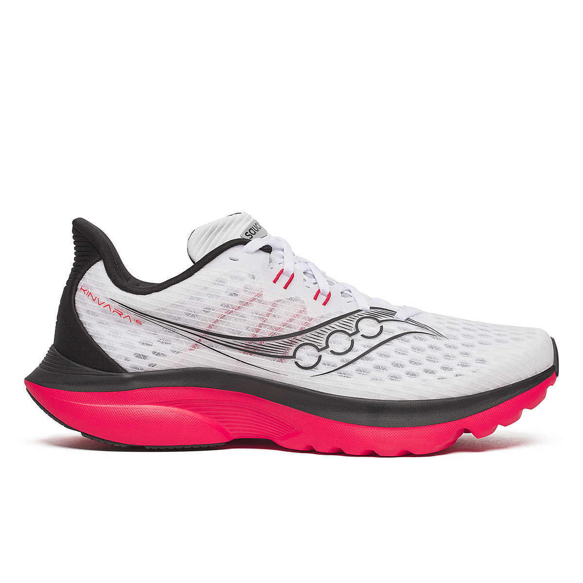 Men's Saucony Kinvara 16, White/Red, 12 D Medium