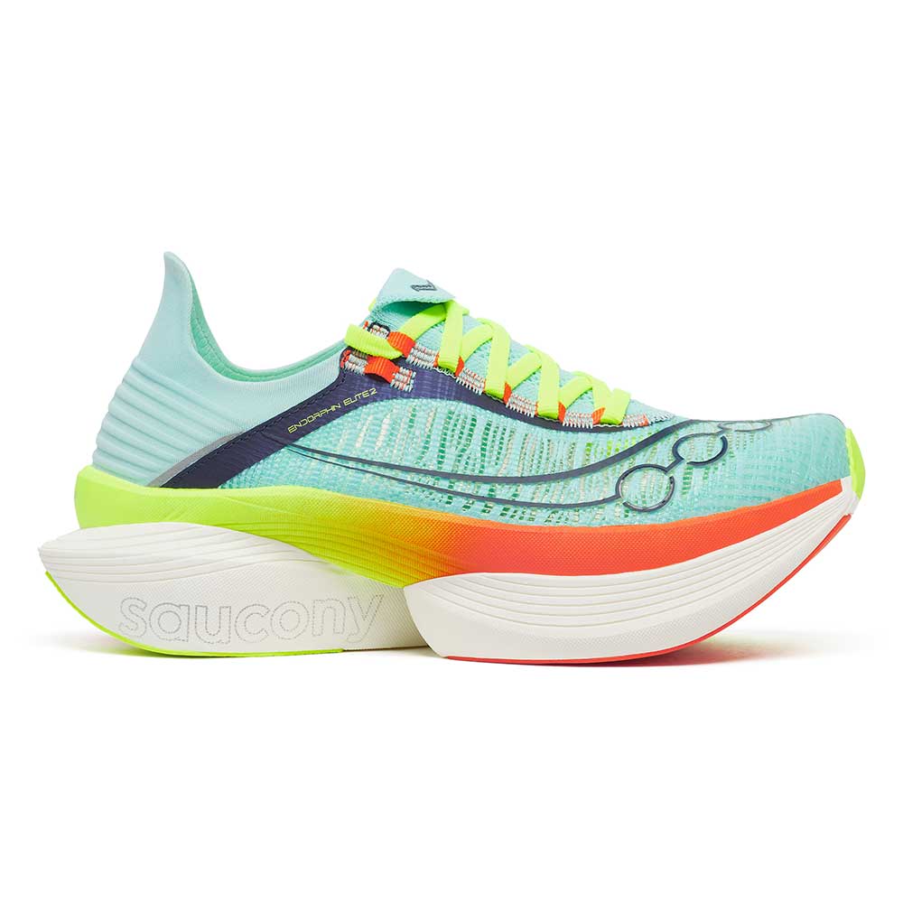 Women's Saucony Endorphin Elite 2, Splash/Fire, 8.5 B Medium
