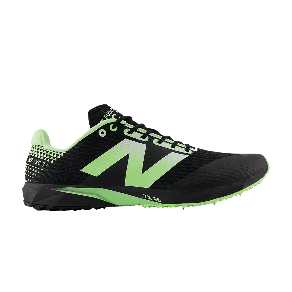 Women's New Balance FuelCell XC7 v5, Black/Mint Flash/White, 8 B Medium