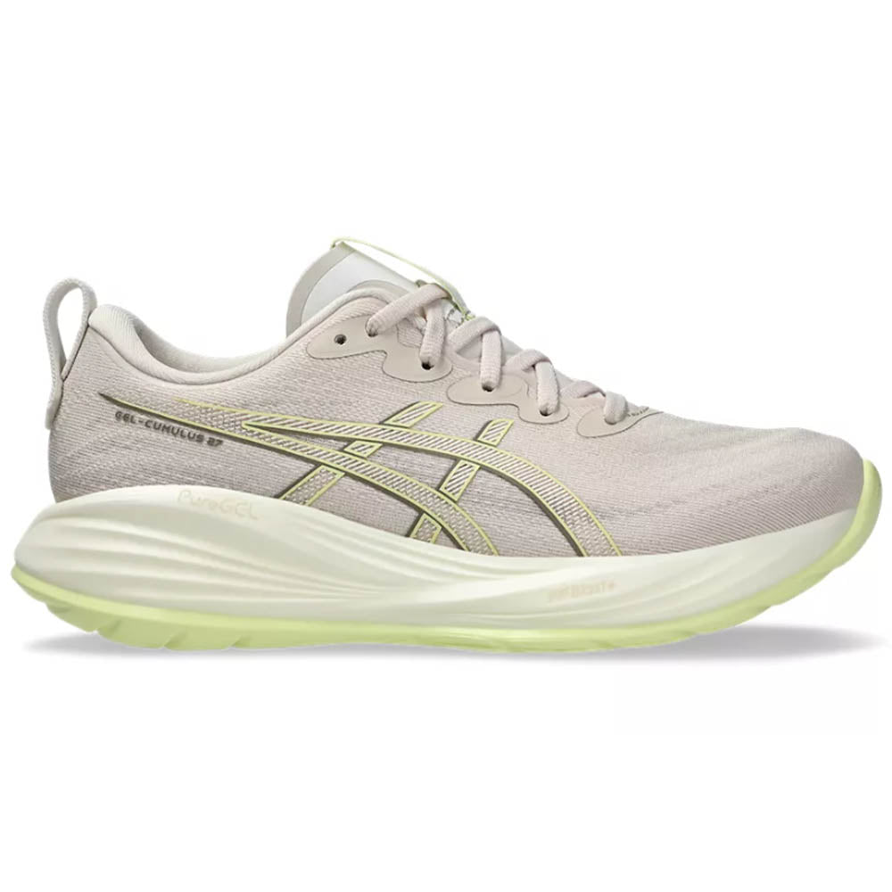 Women's Asics Gel-Cumulus 27, Mineral Beige/Huddle Yellow, 6 B Medium