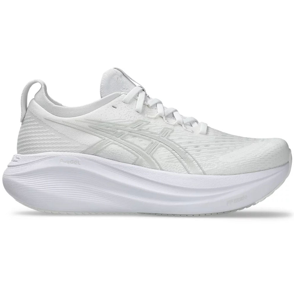 Womens Asics Gel-Nimbus 27, White/Glacier Grey, 11.5 B Medium