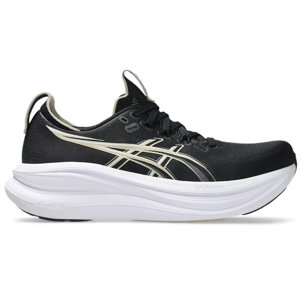 Women's Asics Gel-Nimbus 28, Black/Feather Grey, 6.5 D Wide