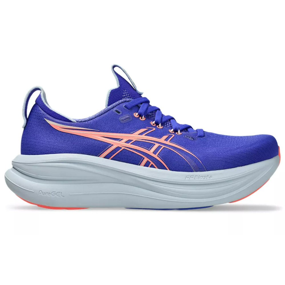 Women's Asics Gel-Nimbus 28, Cobalt Burst/Sun Coral, 9 B Medium
