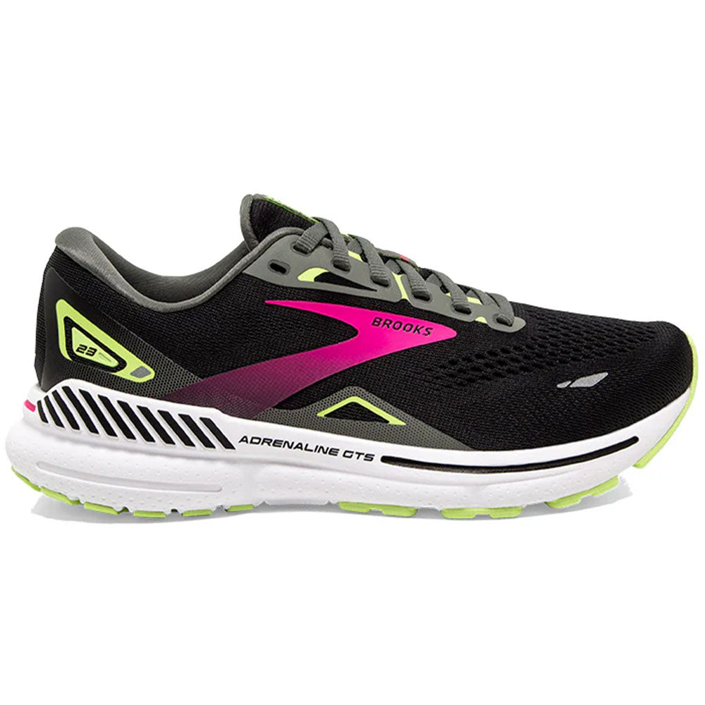 Women's Brooks Adrenaline GTS 23, Black/Gunmetal/Sharp Green, 5.5 2A Narrow