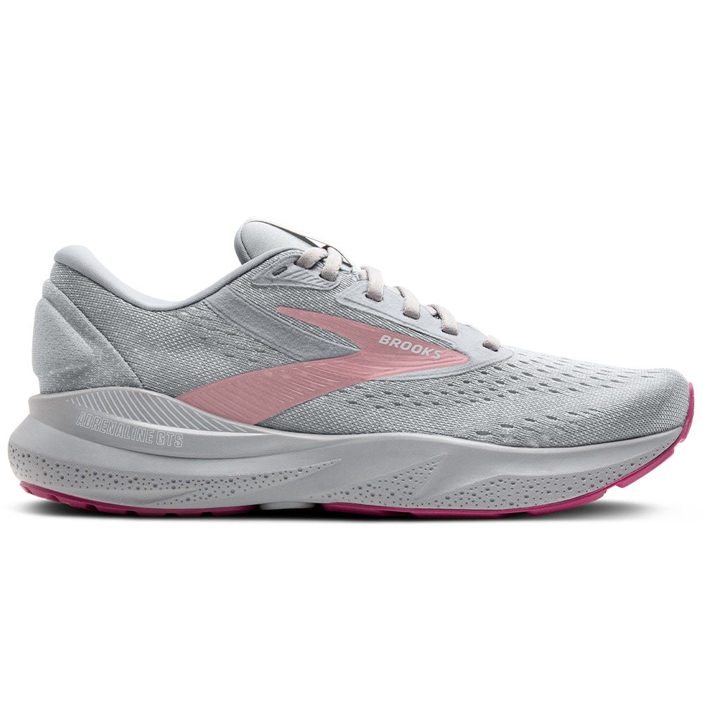 Womens Brooks Adrenaline GTS 24, Alloy/White/Zephyr, 8.5 2A Narrow