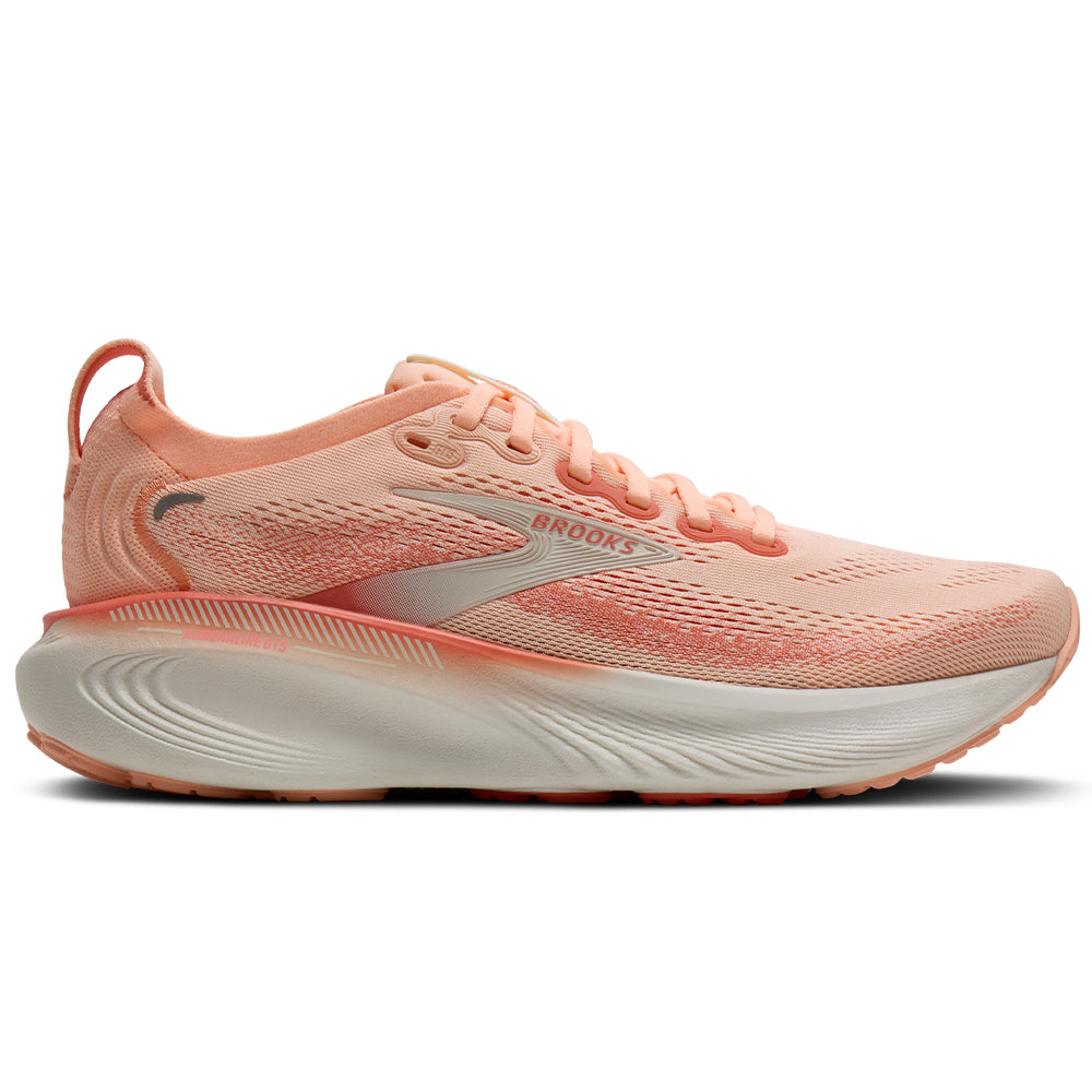 Women's Brooks Adrenaline GTS 25, Peach Echo/Coconut, 7.5 B Medium