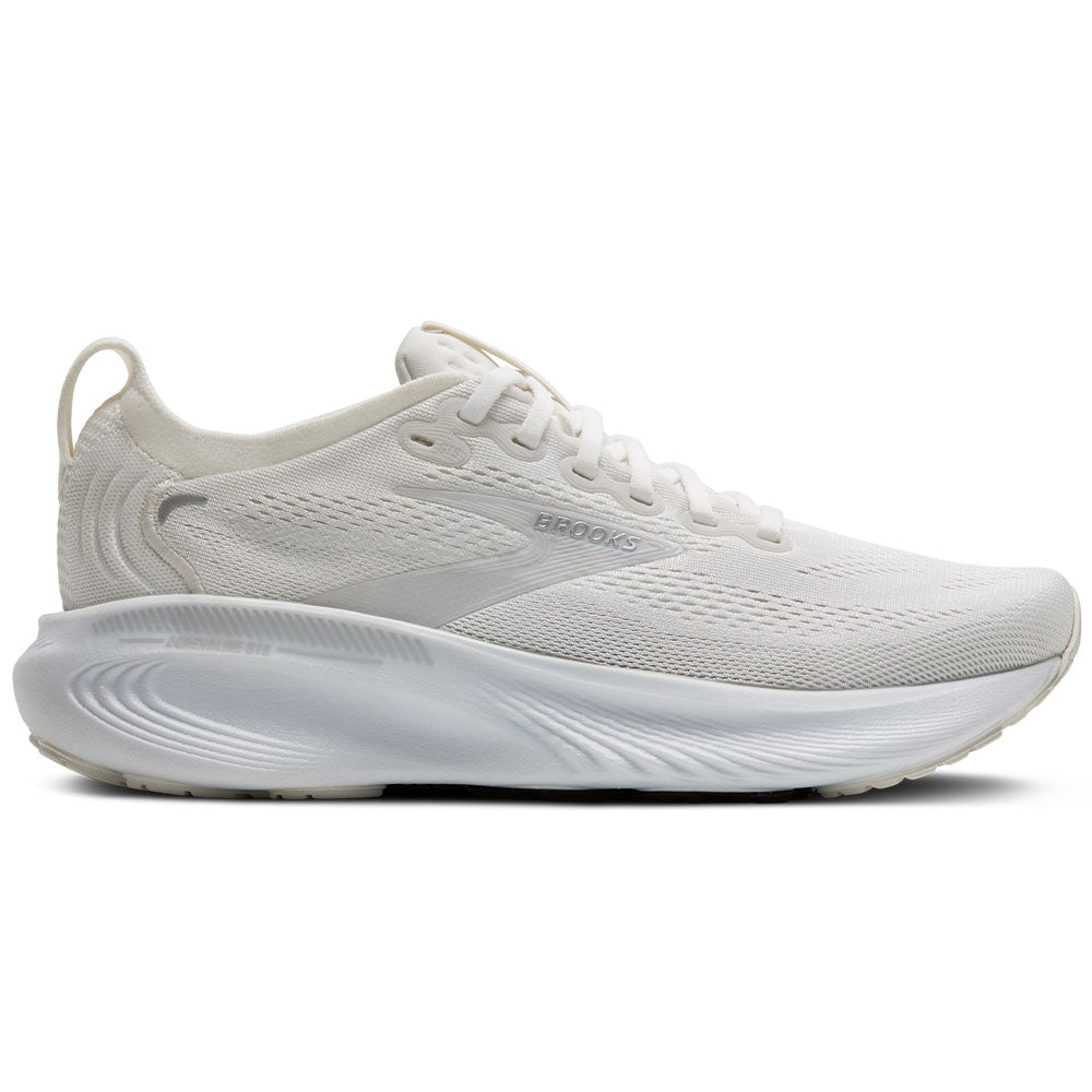 Women's Brooks Adrenaline GTS 25, White/White/Silver, 9 D Wide