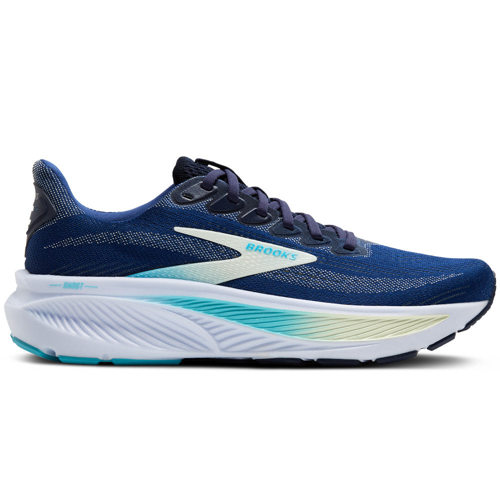 Women's Brooks Ghost 17, Navy/Green/Turquoise, 10.5 B Medium