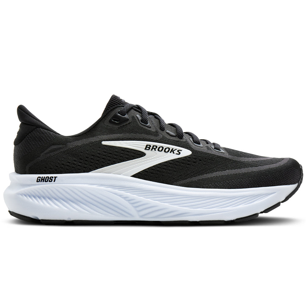 Women's Brooks Ghost 18, Black/Grey/White, 9 B Medium