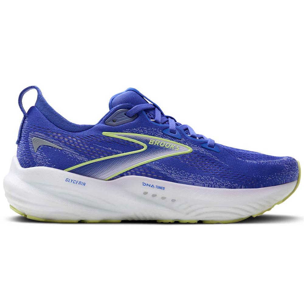 Women's Brooks Glycerin 22, Amparo Blue/Hyper Iris/Yellow, 8 B Medium