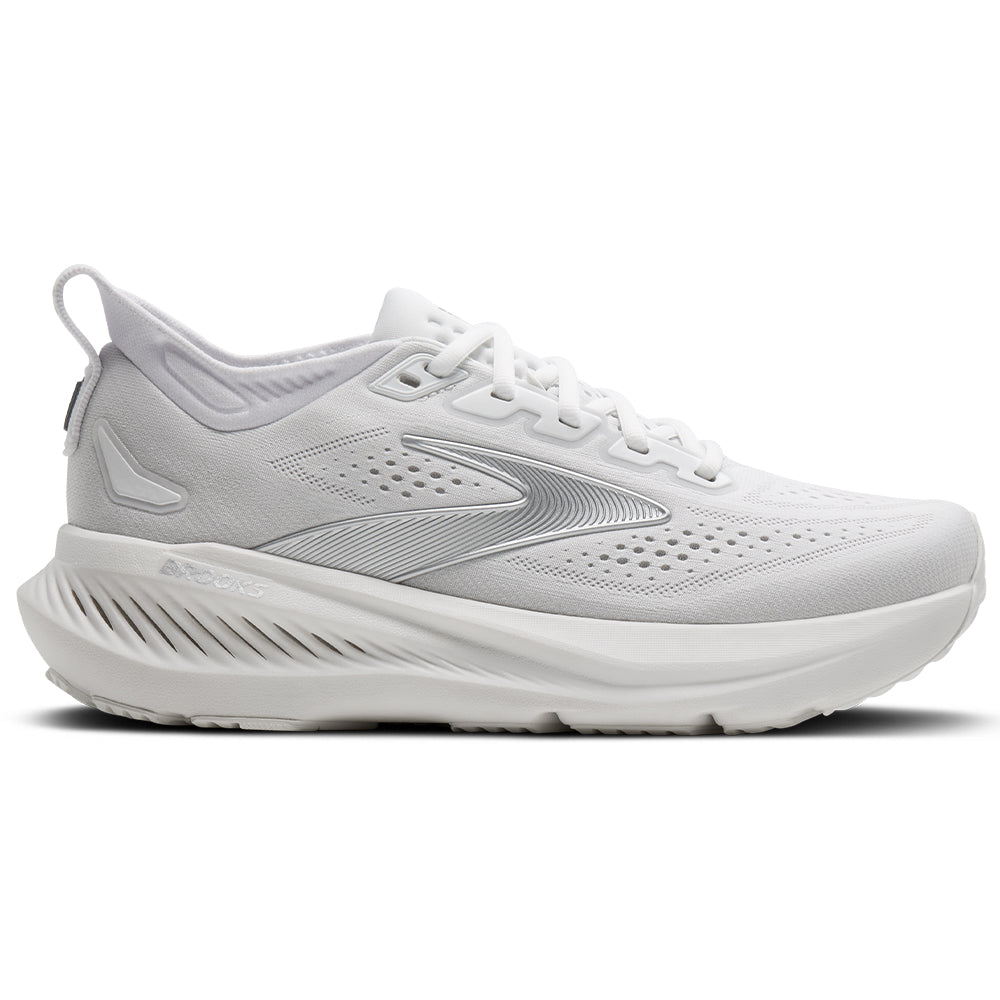 Women's Brooks Glycerin 23, White/Oyster/Silver, 9.5 B Medium