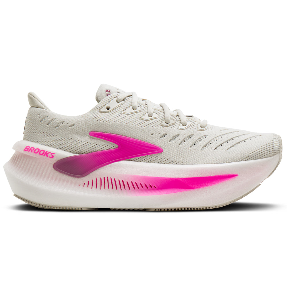 Women's Brooks Glycerin Max 2, Oyster/Argyle/Cyber Pink, 8 B Medium