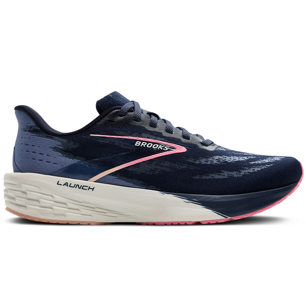 Women's Brooks Launch 11, Peacoat/Blue/Peach, 7.5 B Medium