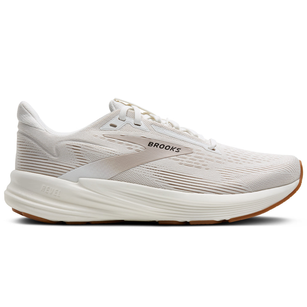 Womens Brooks Revel 8, White/Chateau Grey, 8 B Medium