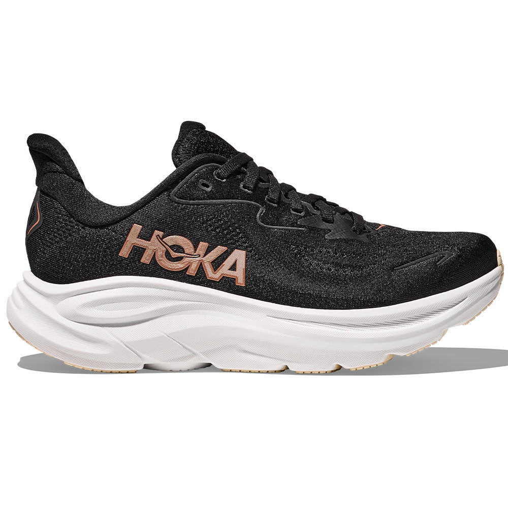 Women's Hoka Clifton 10, Black/Rose Gold, 6 B Medium