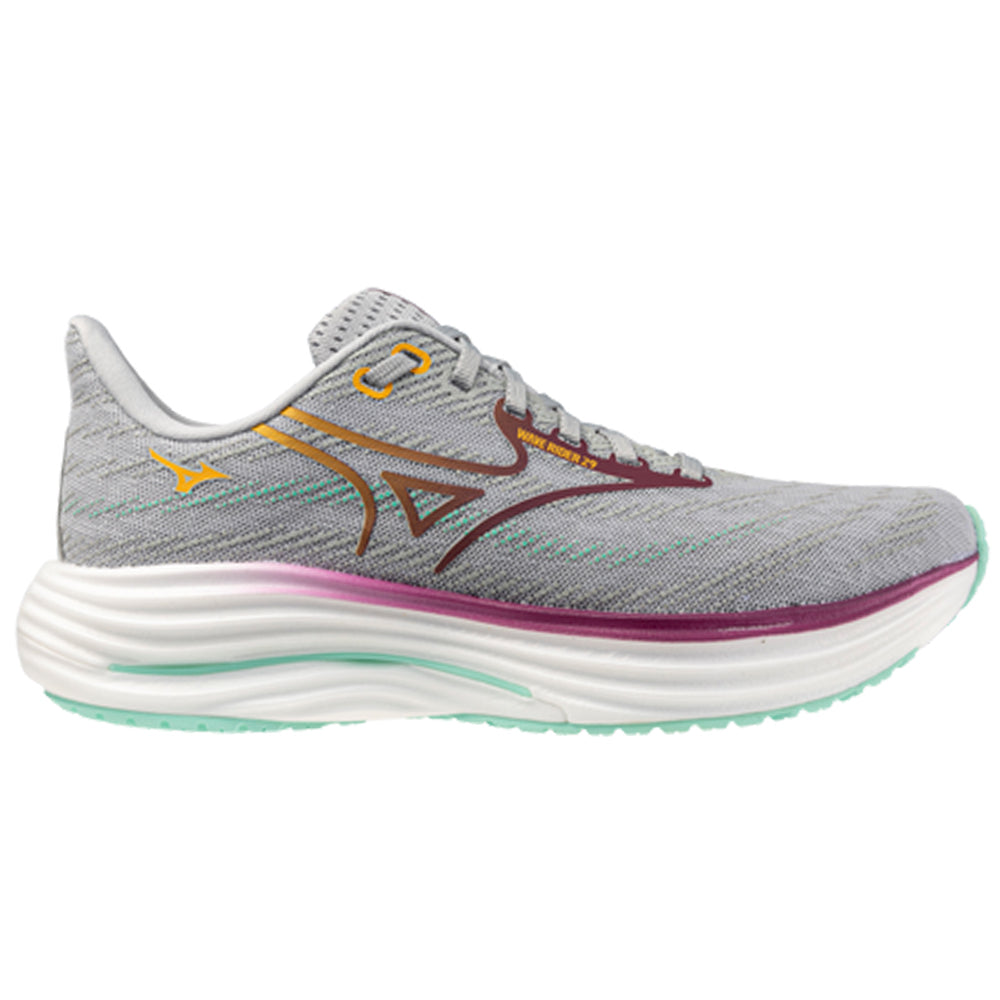 Women's Mizuno Wave Rider 29, Harbor Mist/Dark Purple, 9.5 B Medium