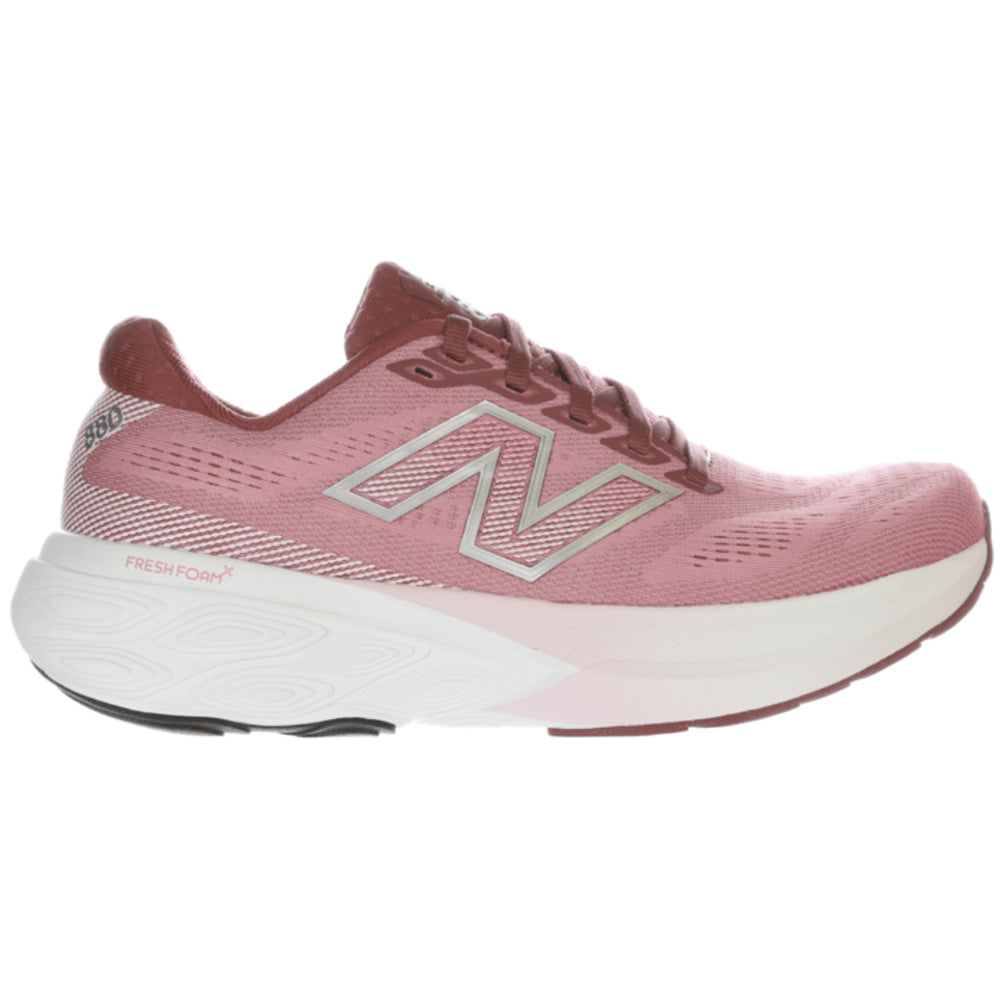 Womens New Balance Fresh Foam X 880v15, Washed Burgundy/Pink Taffy/Silver Metallic, 10.5 B Medium
