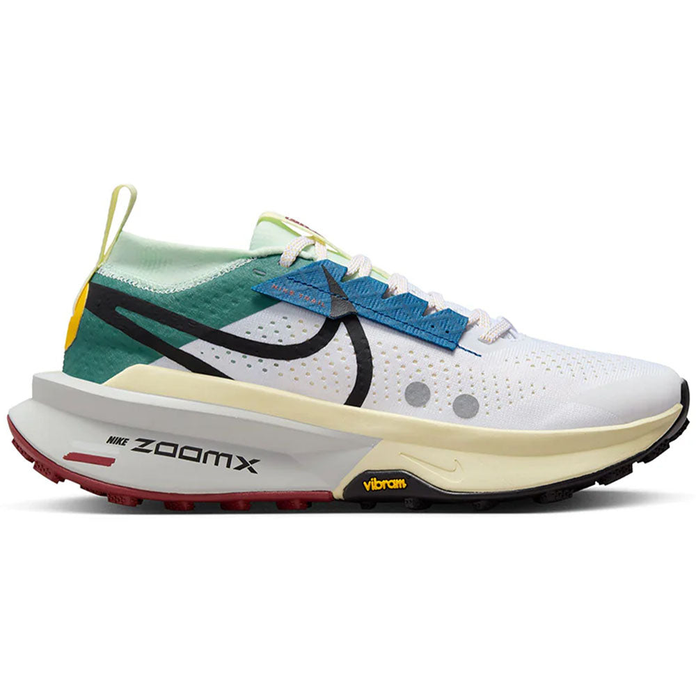 Women's Nike ZoomX Zegama Trail 2, White/Black/Bicoastal/Court Blue, 8 B Medium