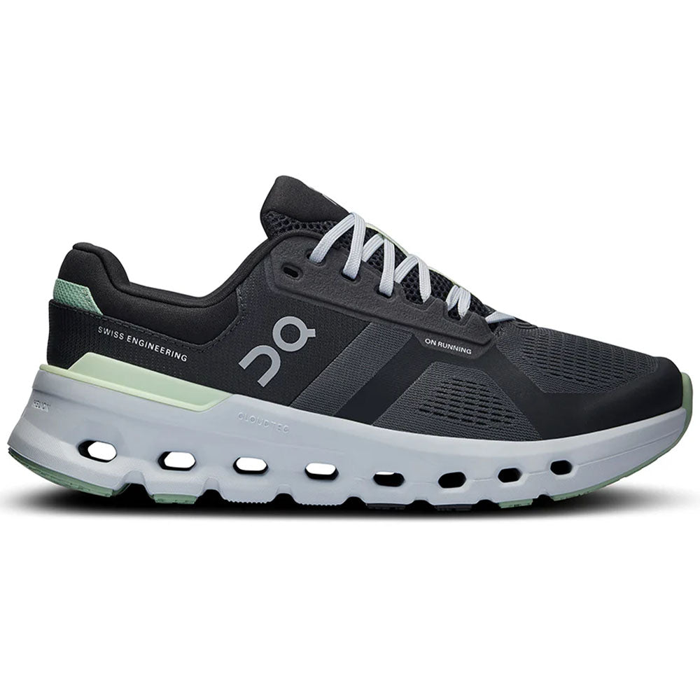 Women's On Cloudrunner 2, Shadow/Lima, 9 D Wide