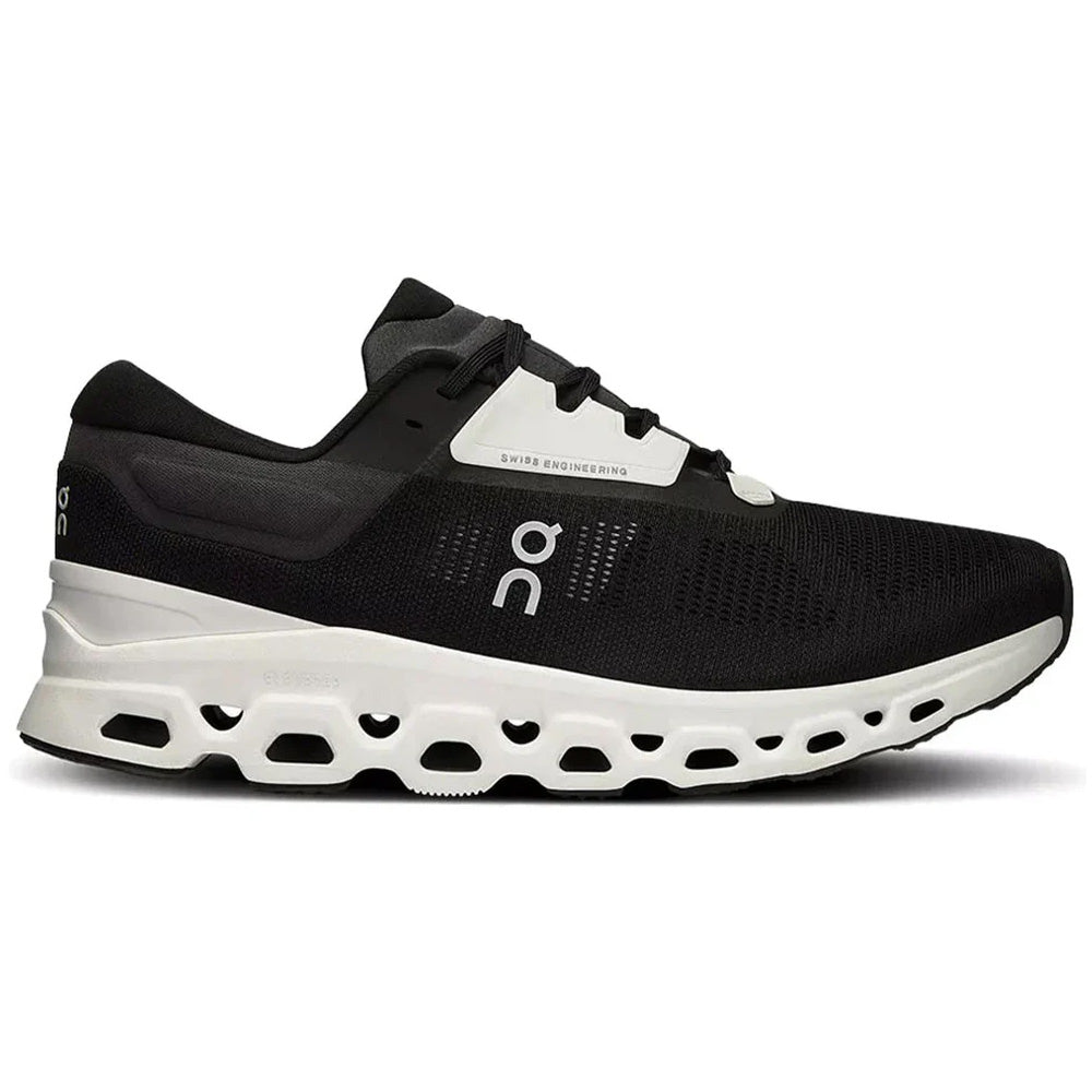 Womens On Cloudstratus 3, Black/Frost, 9.5 B Medium