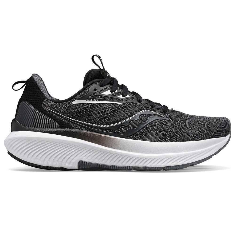 Womens Saucony Echelon 9, Black/White, 7 2E Extra Wide