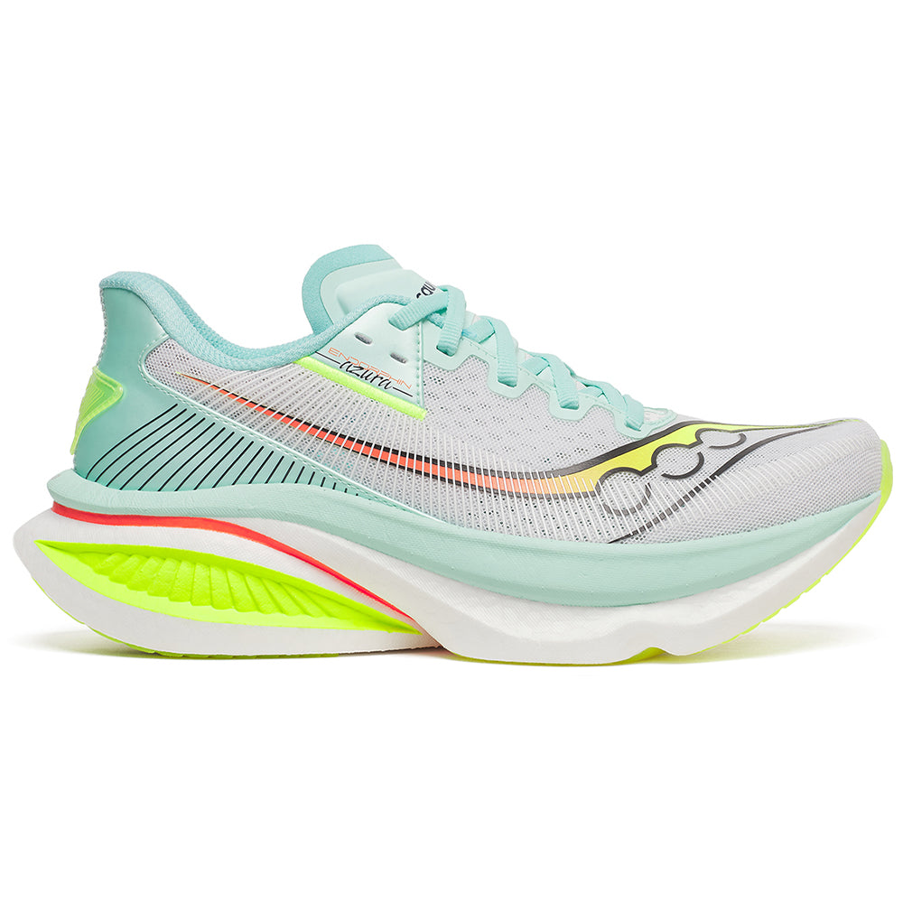 Women's Saucony Endorphin Azura, White/Splash, 10 B Medium
