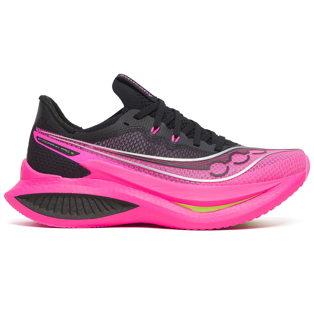 Women's Saucony Endorphin Pro 5, Black/Shock, 7.5 B Medium
