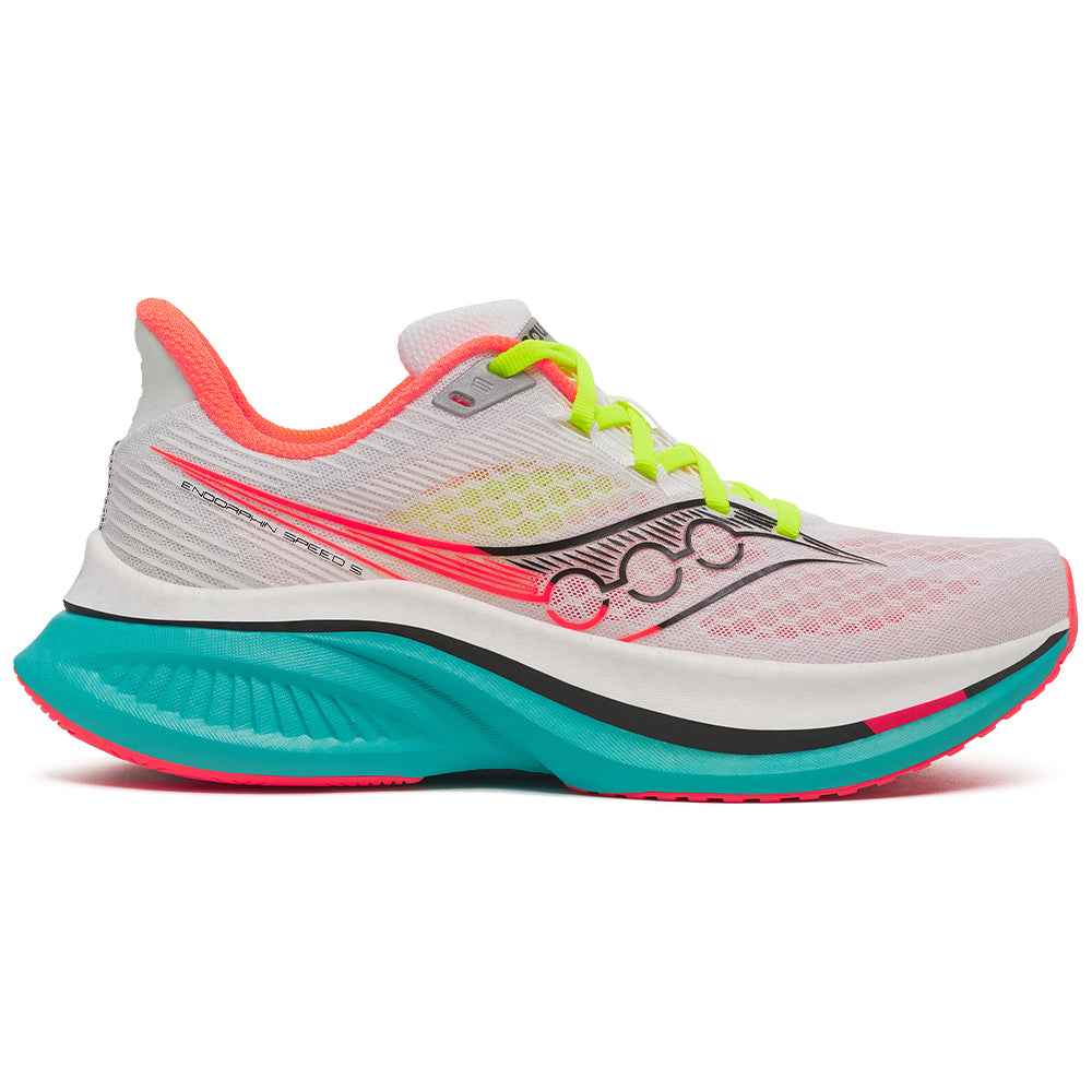 Women's Saucony Endorphin Speed 5, White/Mutant, 7 B Medium