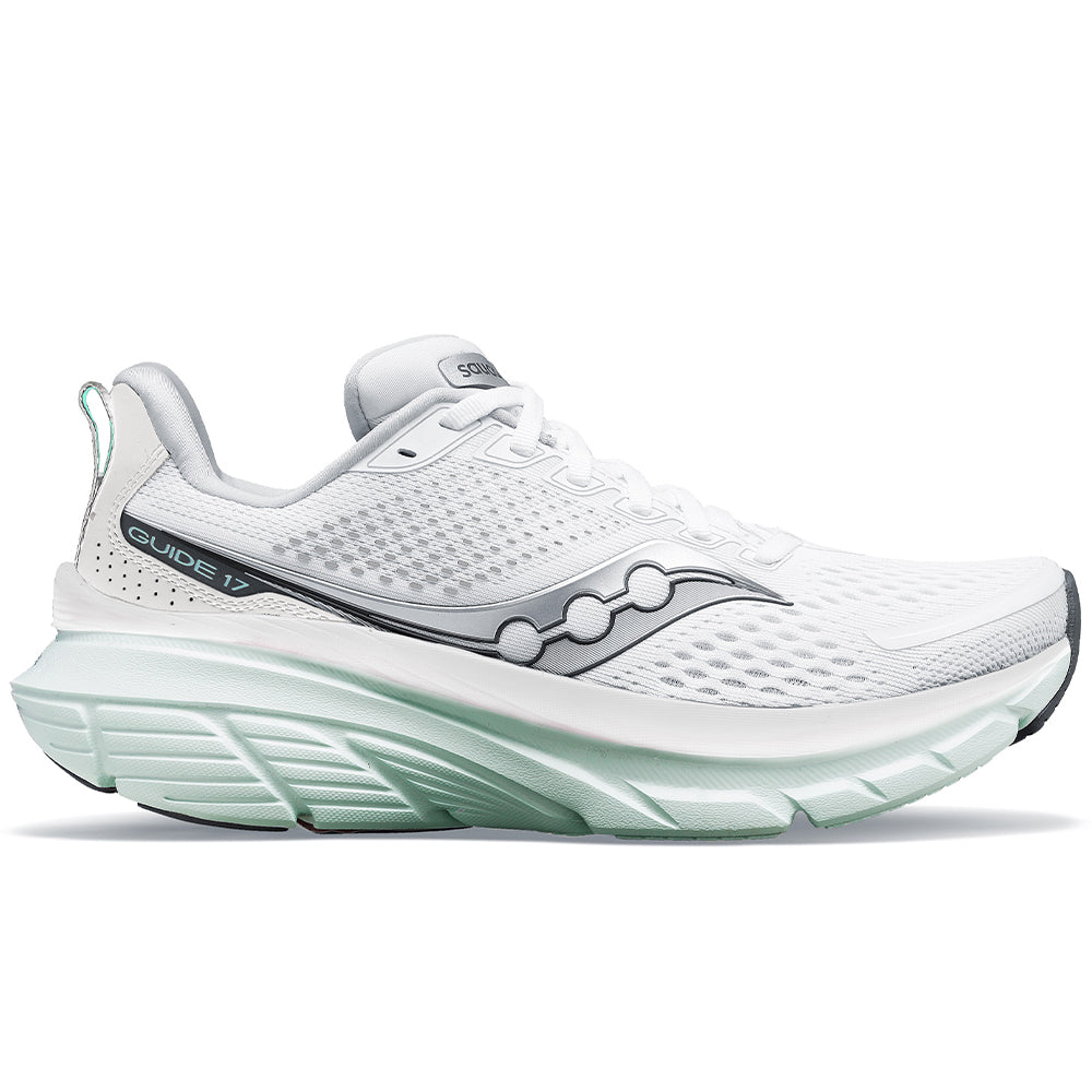 Women's Saucony Guide 17, White/Jade, 11 B Medium