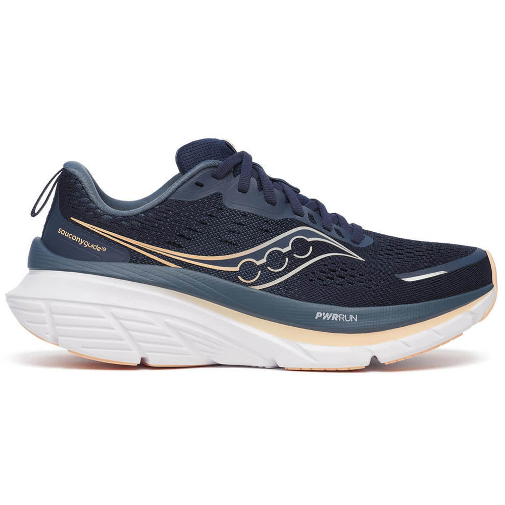 Women's Saucony Guide 18, Navy/Apricot, 10 B Medium