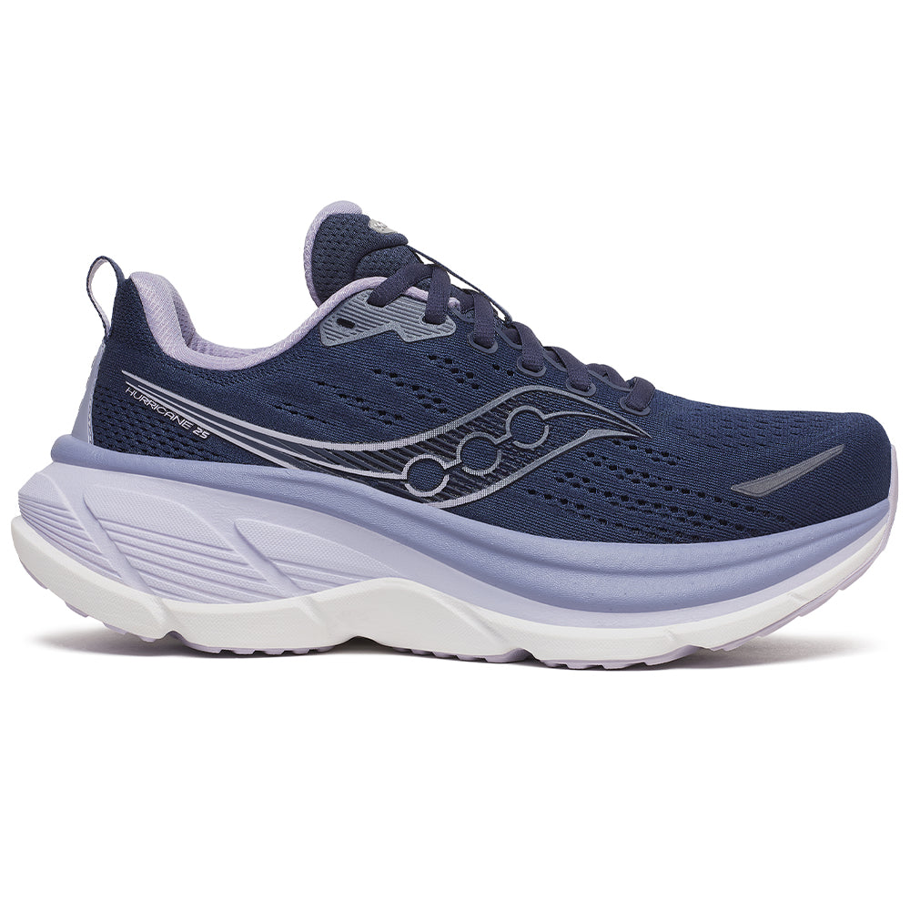 Women's Saucony Hurricane 25, Navy/Aster, 11 B Medium