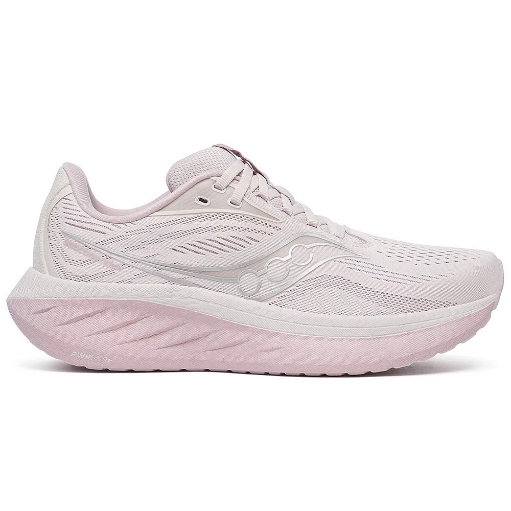 Womens Saucony Ride 18, Moon/Woodrose, 7 B Medium