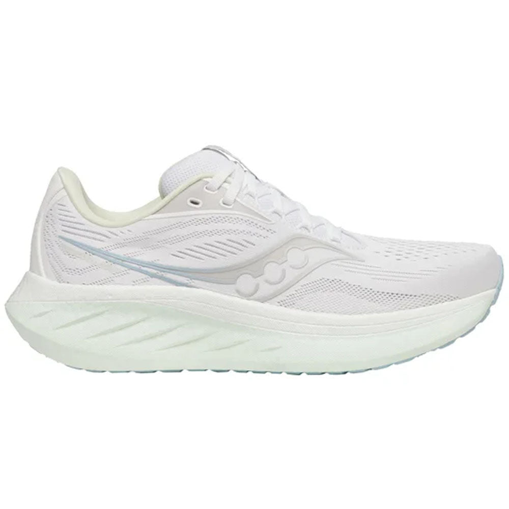 Women's Saucony Ride 18, White/Lettuce, 9 B Medium