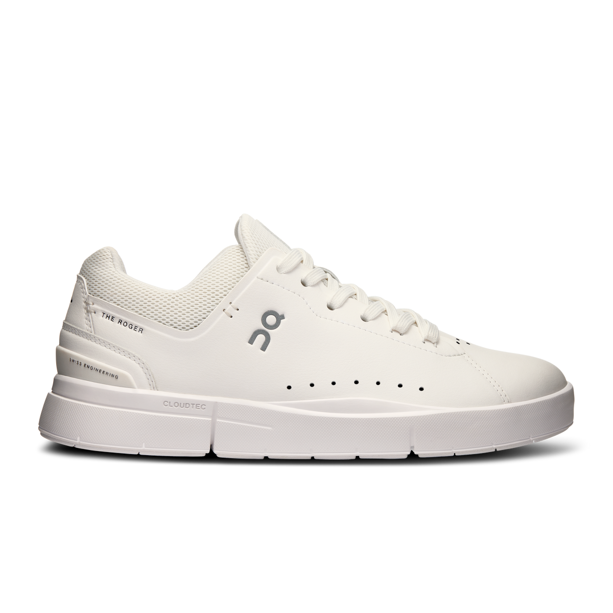 Womens On The Roger Advantage 2, All White, 9.5 B Medium