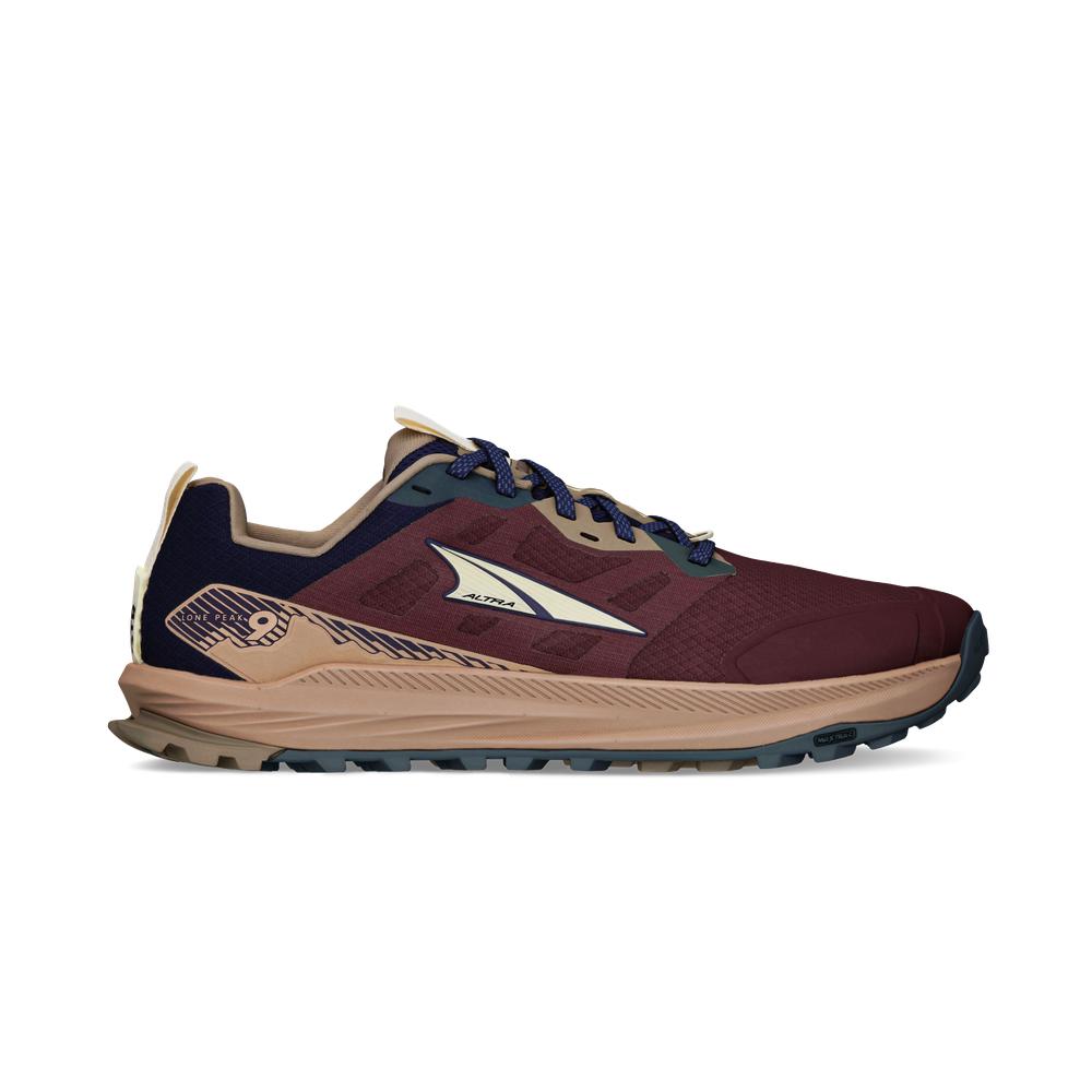 Men's Altra Lone Peak 9, Maroon, 10 2E Wide