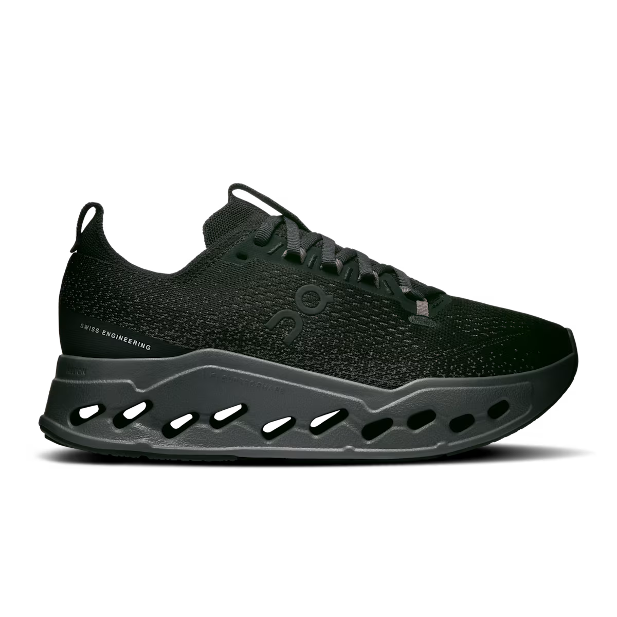 Women's On Cloudsurfer Max, Black/Eclipse, 7.5 D Wide