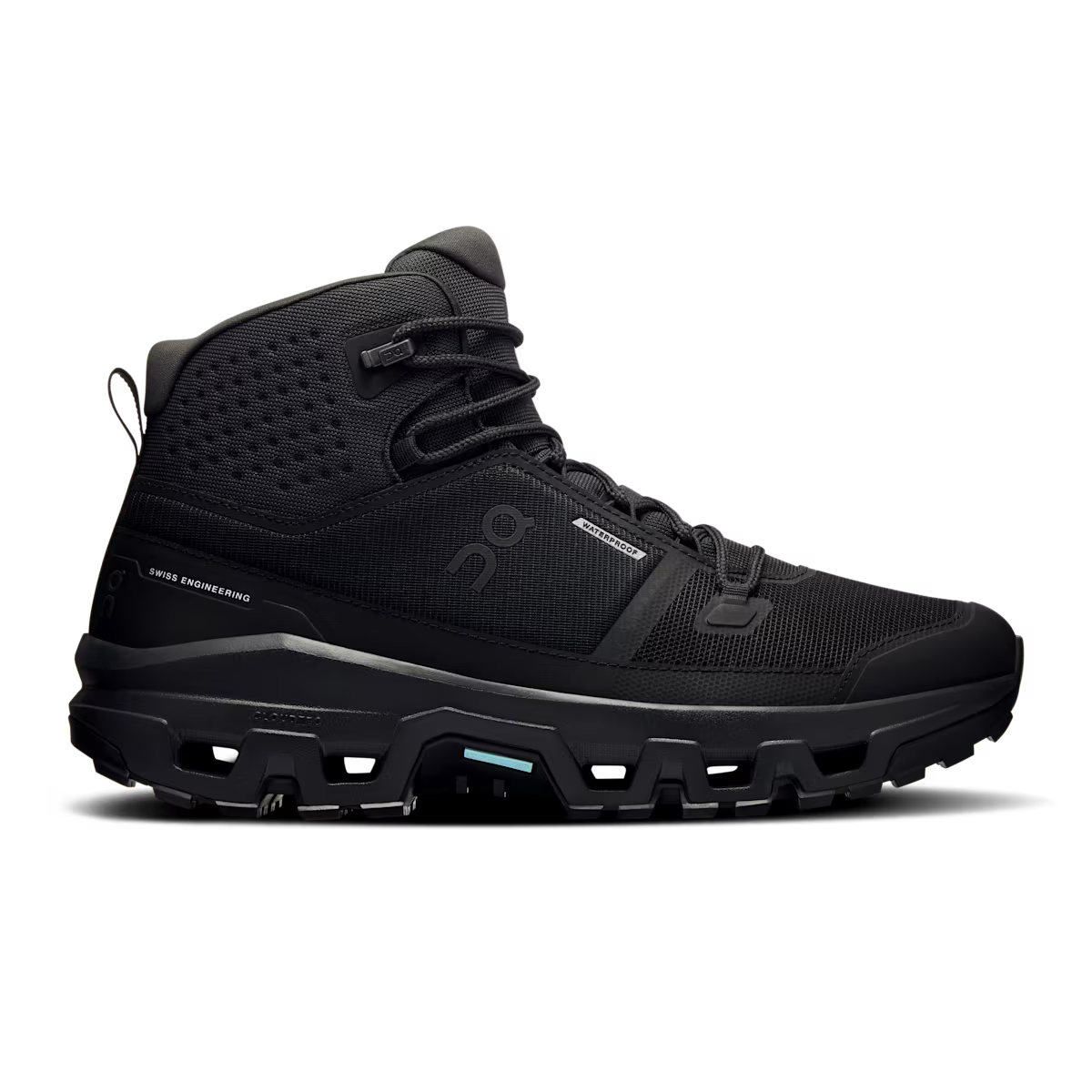 Men's On Cloudrock Mid Waterproof, Black/Black, 8 D Medium