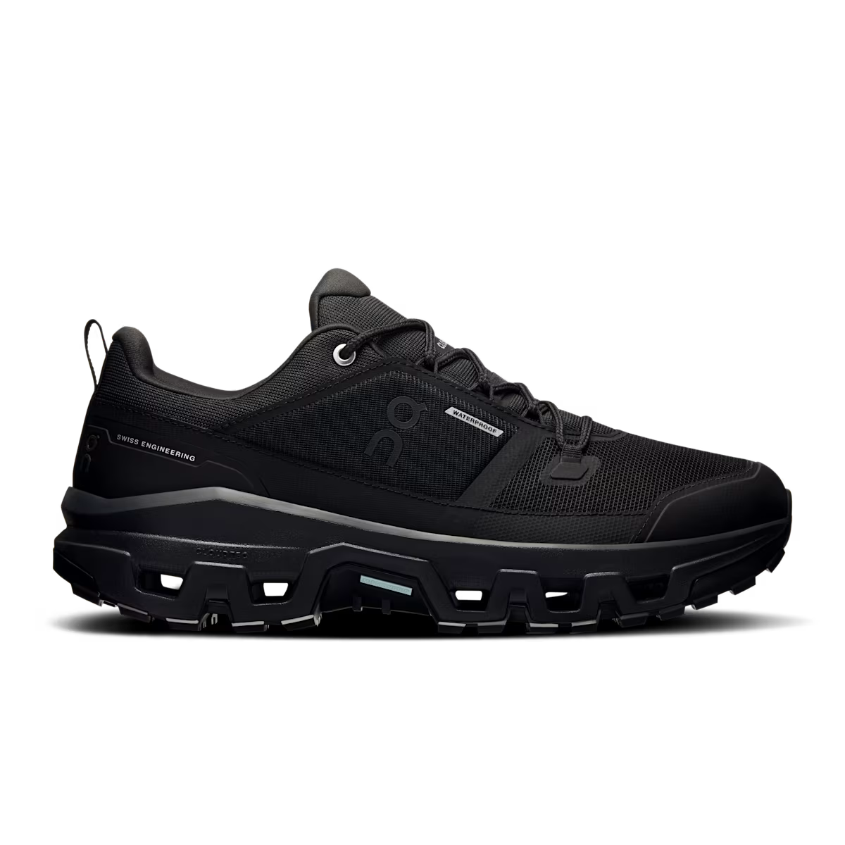 Men's On Cloudrock Low Waterproof, Black/Black, 12.5 D Medium