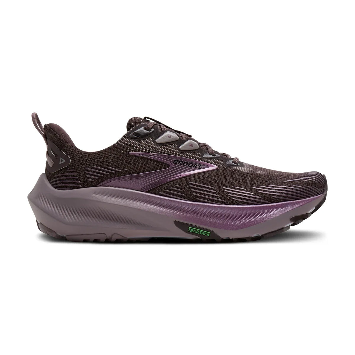 Women's Brooks Ghost Trail, Raisin/Purple/Metallic, 11 B Medium