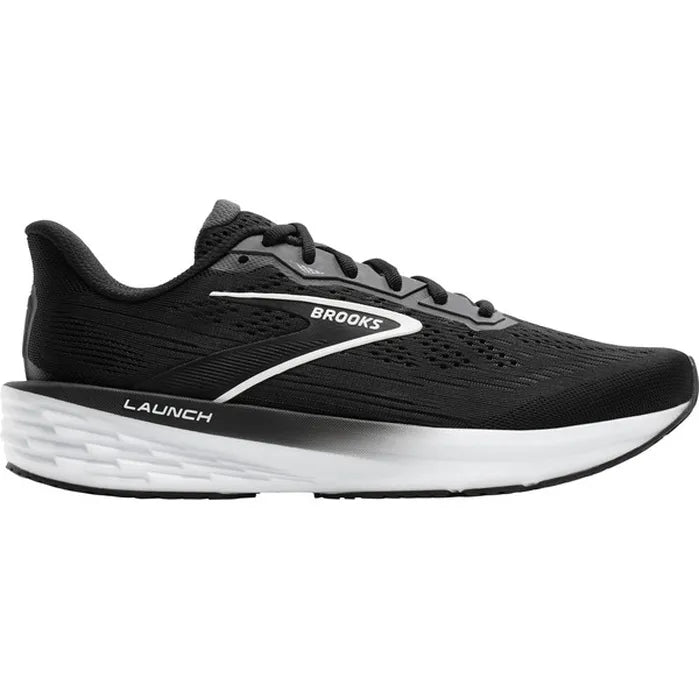 Women's Brooks Launch 12, Black/Grey/White, 7 B Medium