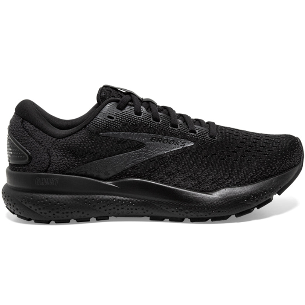 Mens Brooks Ghost 16, Black/Black/Ebony, 10 B Narrow