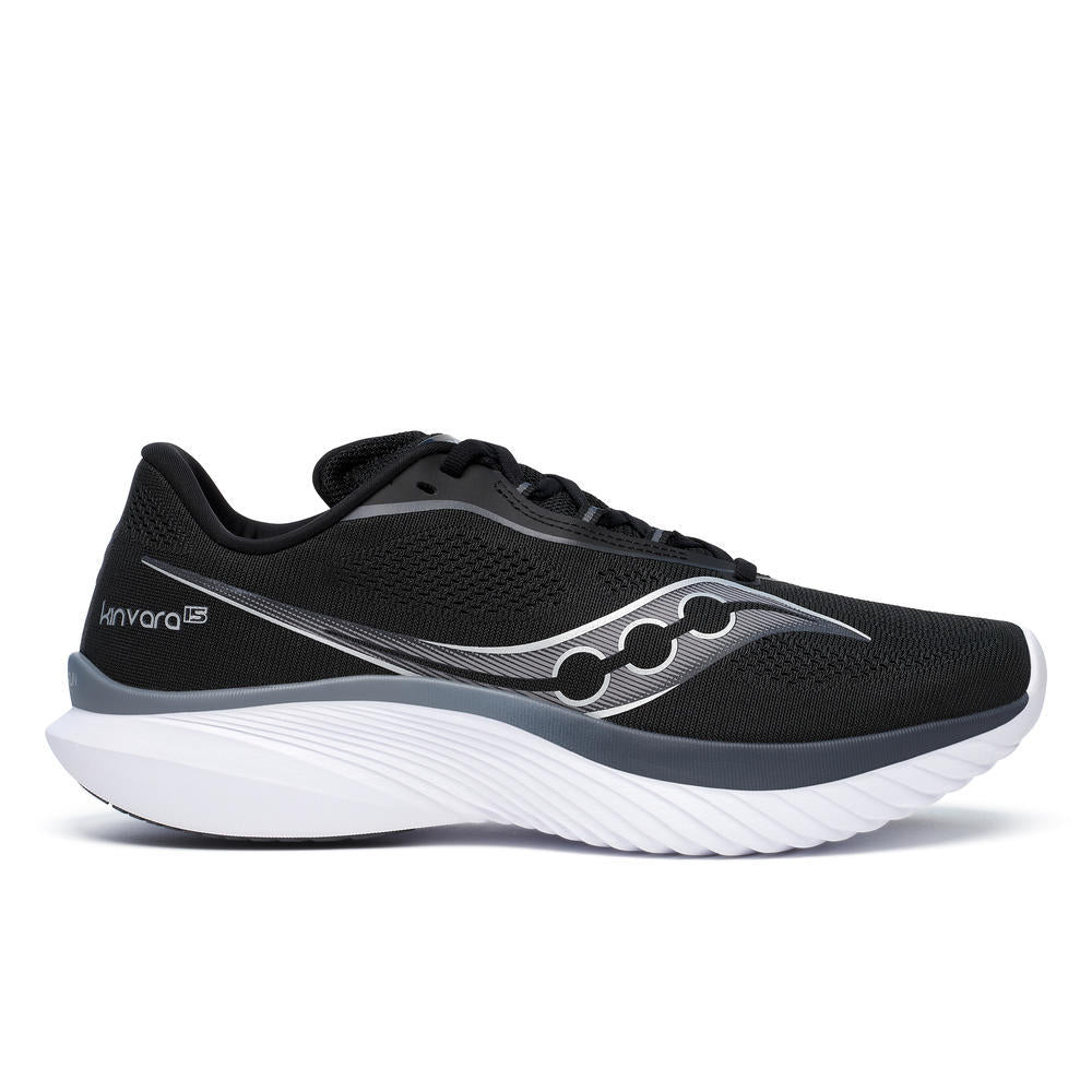 Men's Saucony Kinvara 15, Black/White, 8 D Medium