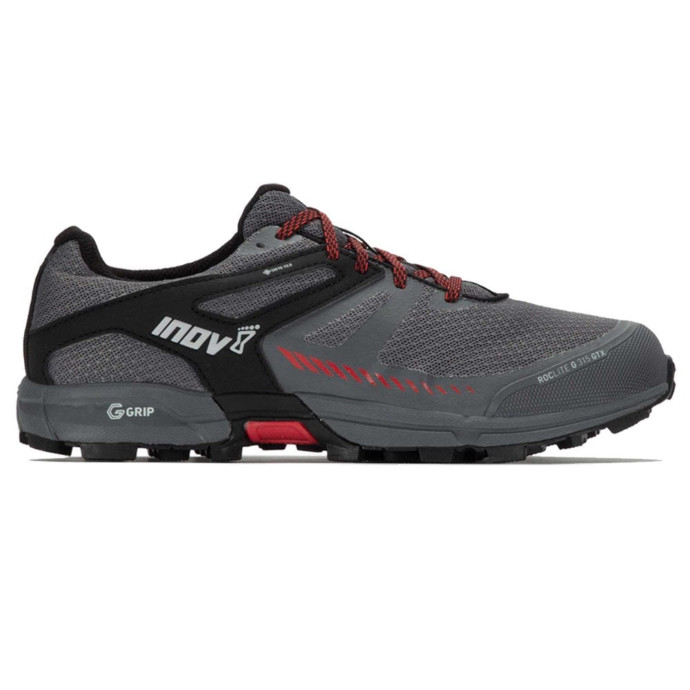 Men's Inov8 Roclite G 315 GTX V2, Grey/Black/Red, 8 D Medium