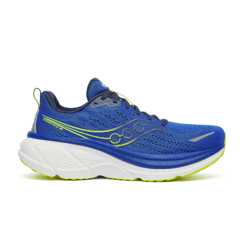 Men's Saucony Hurricane 25, Lapis/Citron, 11.5 2E Wide