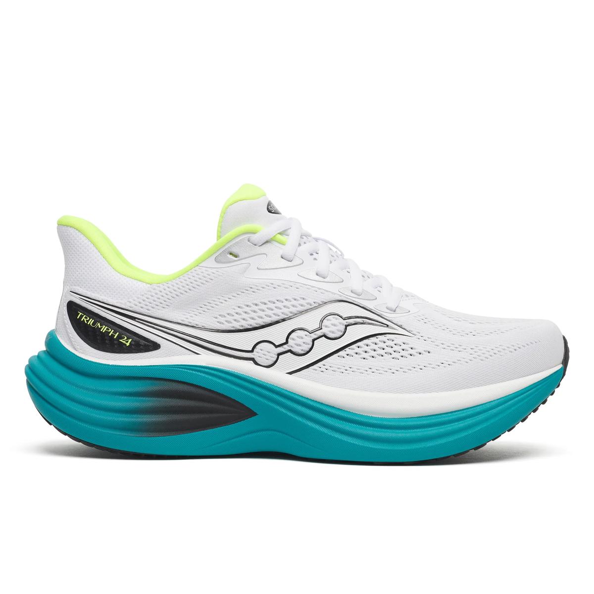 Men's Saucony Triumph 24, White/Tranquil, 10 D Medium