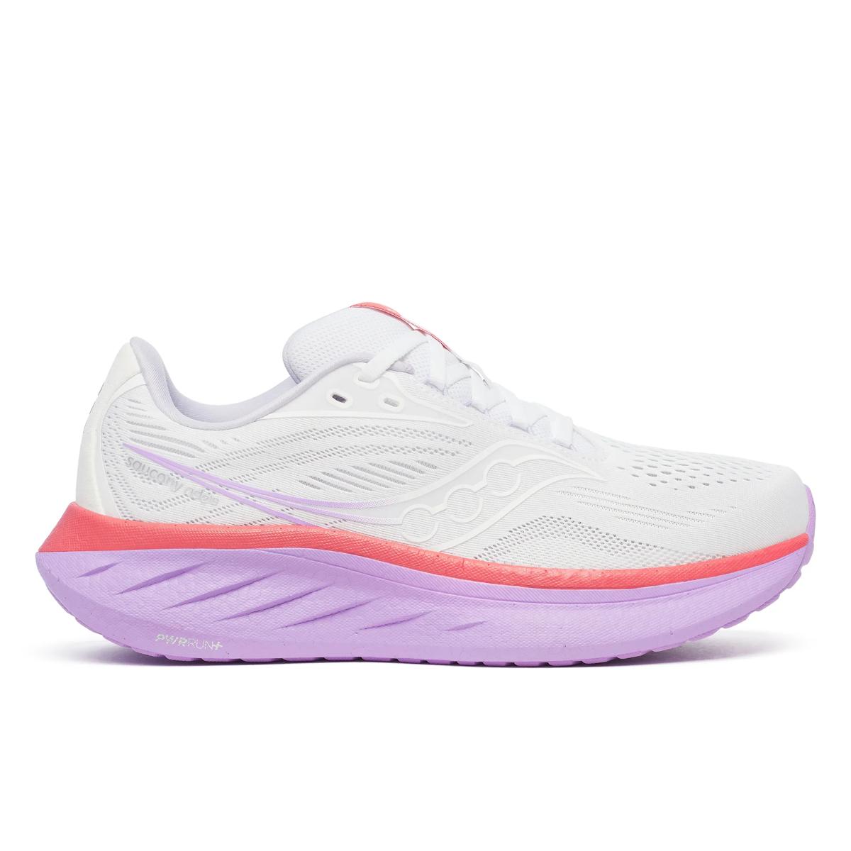 Women's Saucony Ride 18, White/Coral, 11 B Medium
