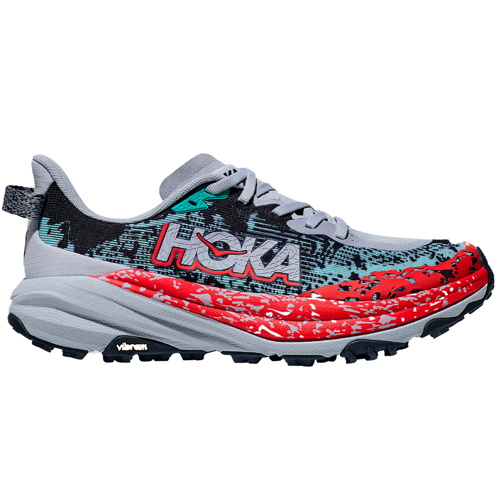 Women's Hoka Speedgoat 6, Gull/Stormy Skies, 7.5 B Medium
