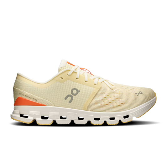 Women's On Cloud X 4, Castor/Flame, 7.5 B Medium