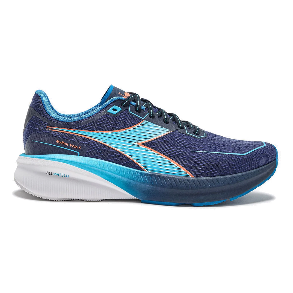 Men's Diadora Mythos Blushield Volo 5, Bl Corsair/Aquarius/Nectarine, 10.5 D Medium